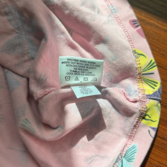 Cotton Size 120/ 6-7 us long sleeve striped and buttterfly dress with pockets - Picture 9 of 9